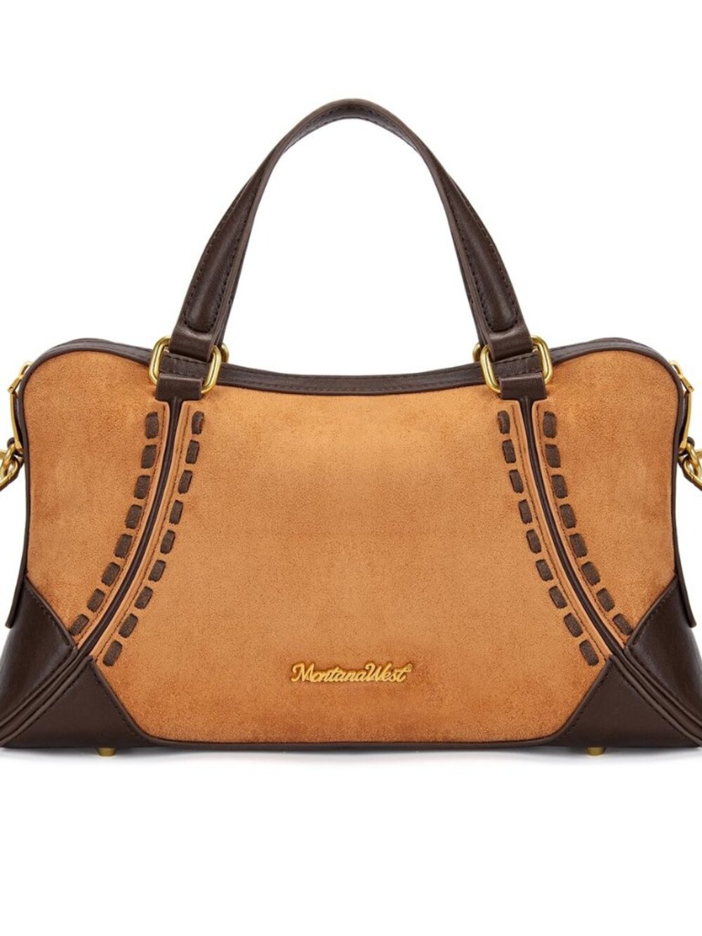 Faux Suede Satchel Crossbody Bag for Women, Western Style Top Handle Handbag